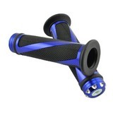 Universal 7-8 Inch Aluminium Rubber Handlebar Hand Grips Blue